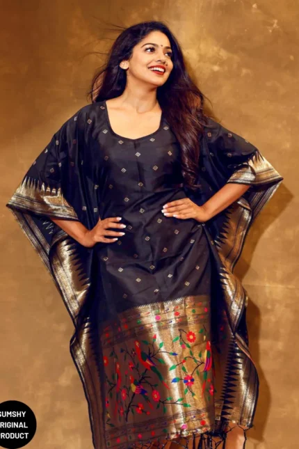 Buy Sumshy Traditional Black Paithni Kaftan Collection Online 2023