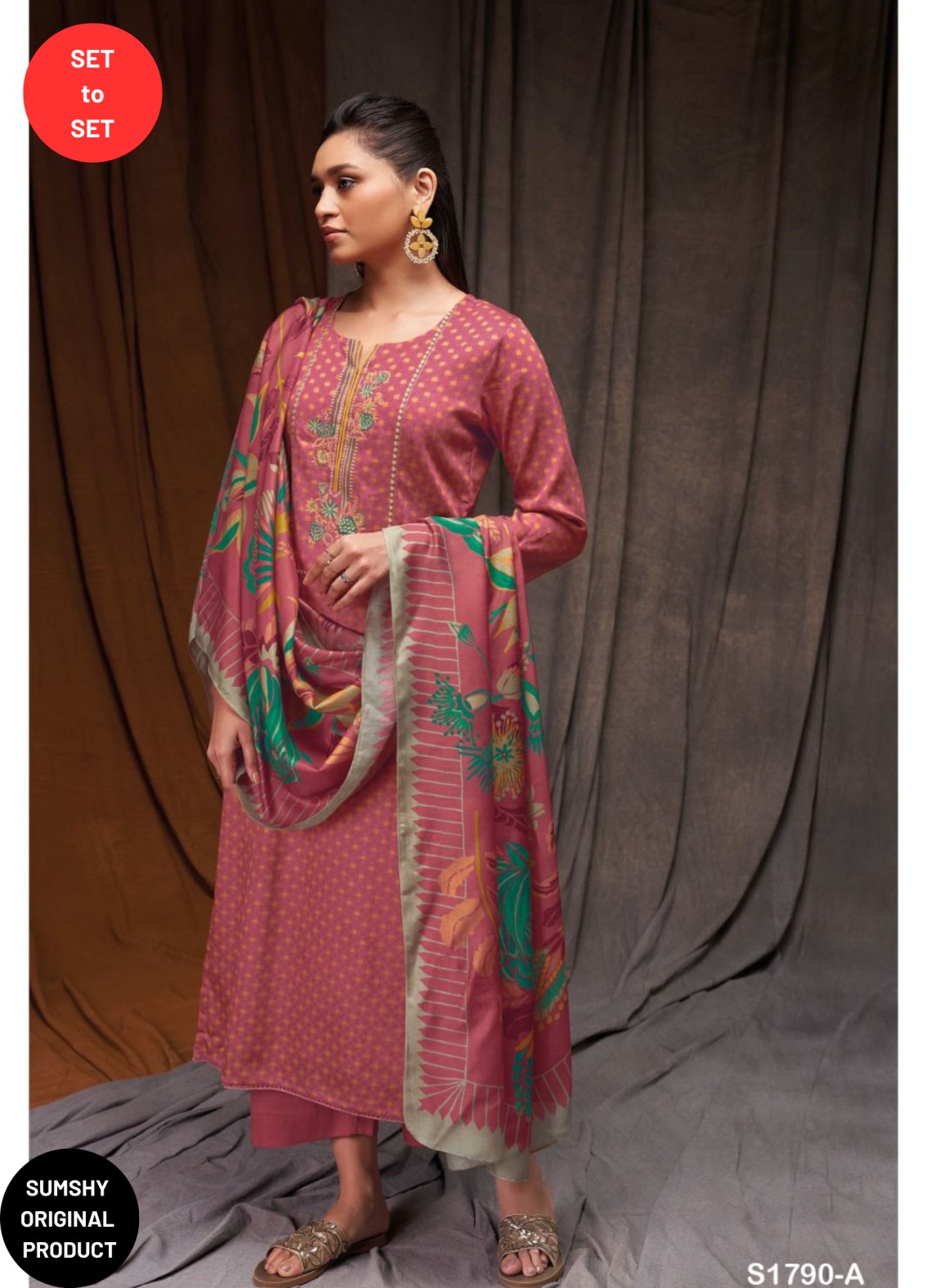 Ganga Inna S1334D - Premium Cotton Satin Printed With Embroidery Suit |  Embroidery suits, Fashion, Fashion catalogue
