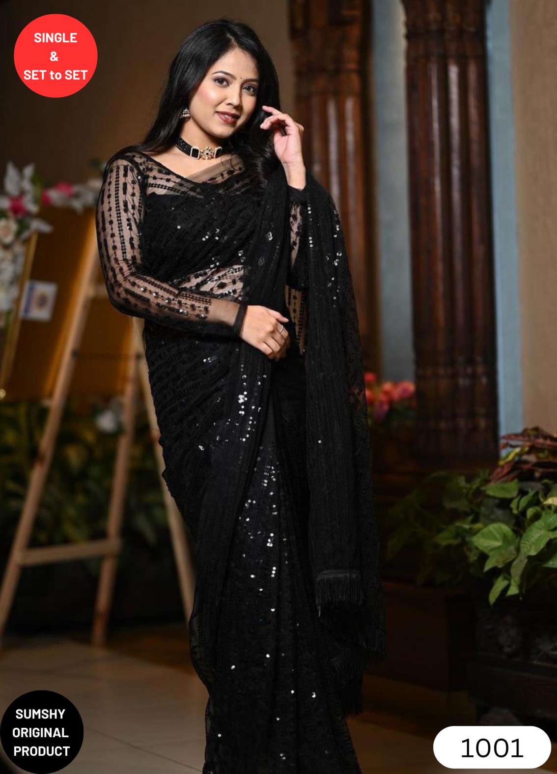 Buy Black Sarees for Women by TIKHI IMLI Online | Ajio.com
