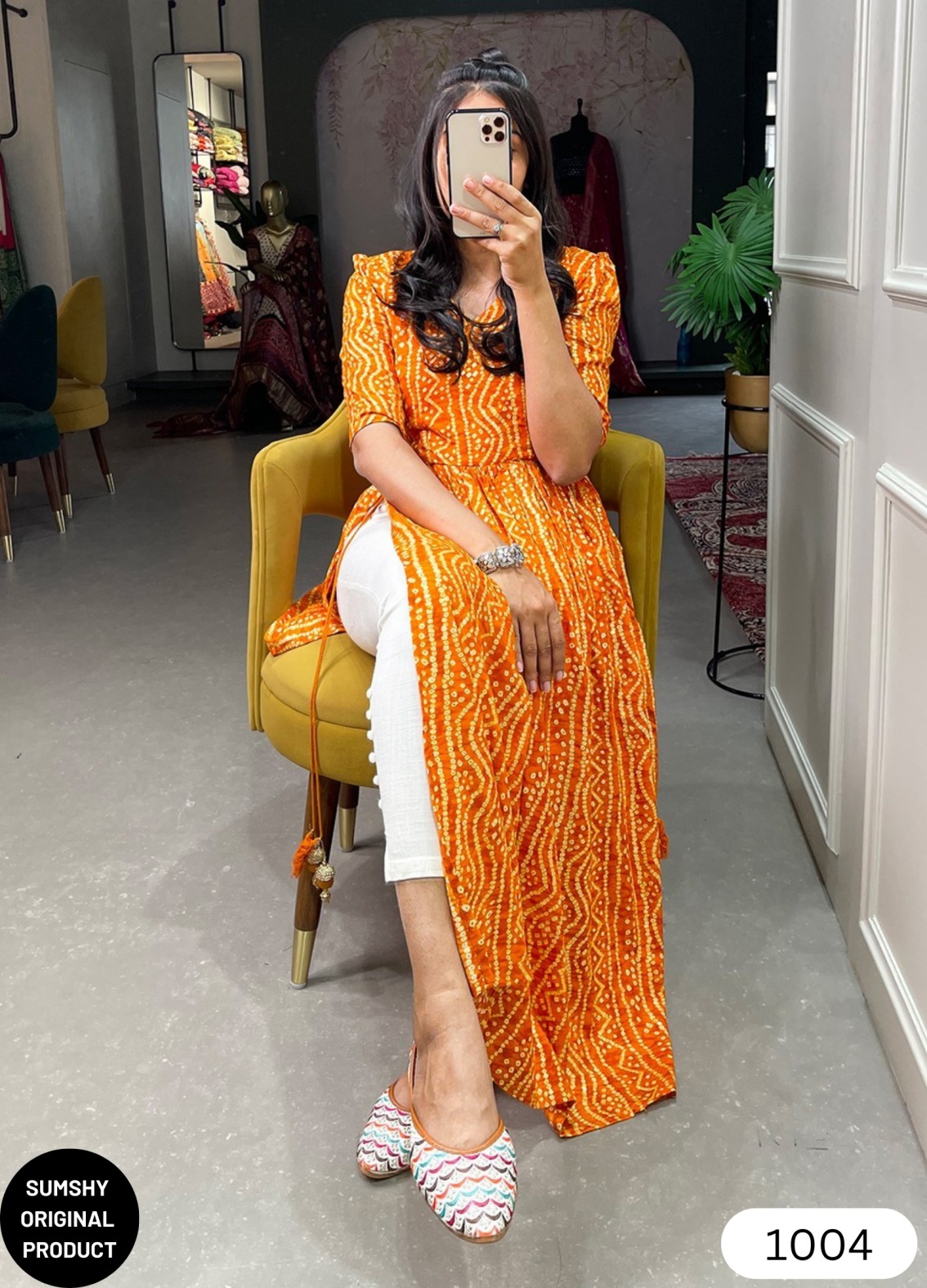 Buy beautiful brown embroidery chanderi silk kurta | Priya Chaudhary