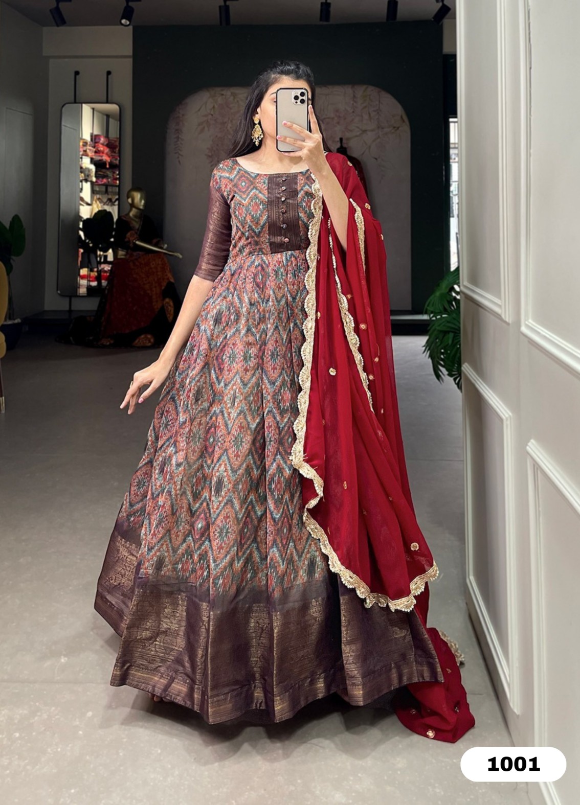 Charming Chanderi Party Floor Length Trendy Gown