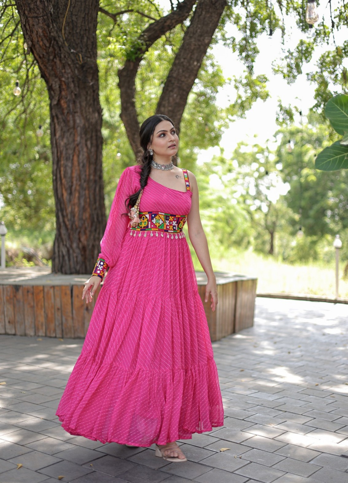 Stunning Long Flair Gown in Tye Dye Prints - indian designer kurtis -  Dvanza.com