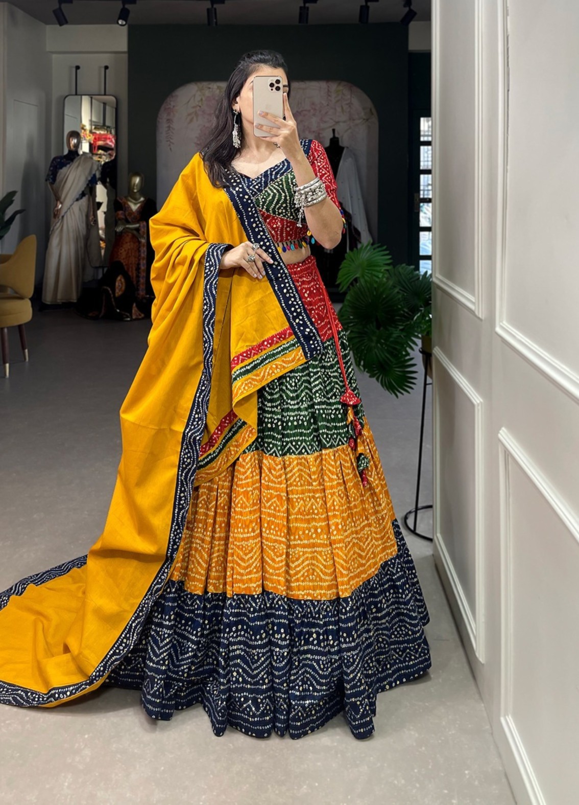 Buy Blue Chinon Silk zari sequins designer lehenga choli at fealdeal.com