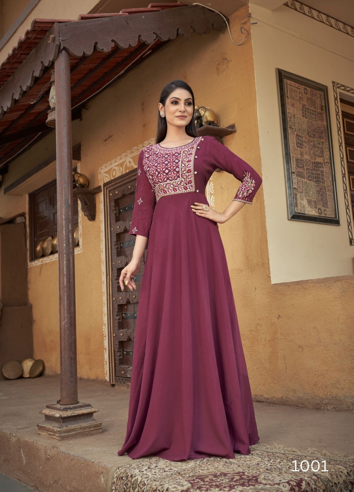 Trending Bollywood Style Readymade Purple Gown For Women – FOURMATCHING