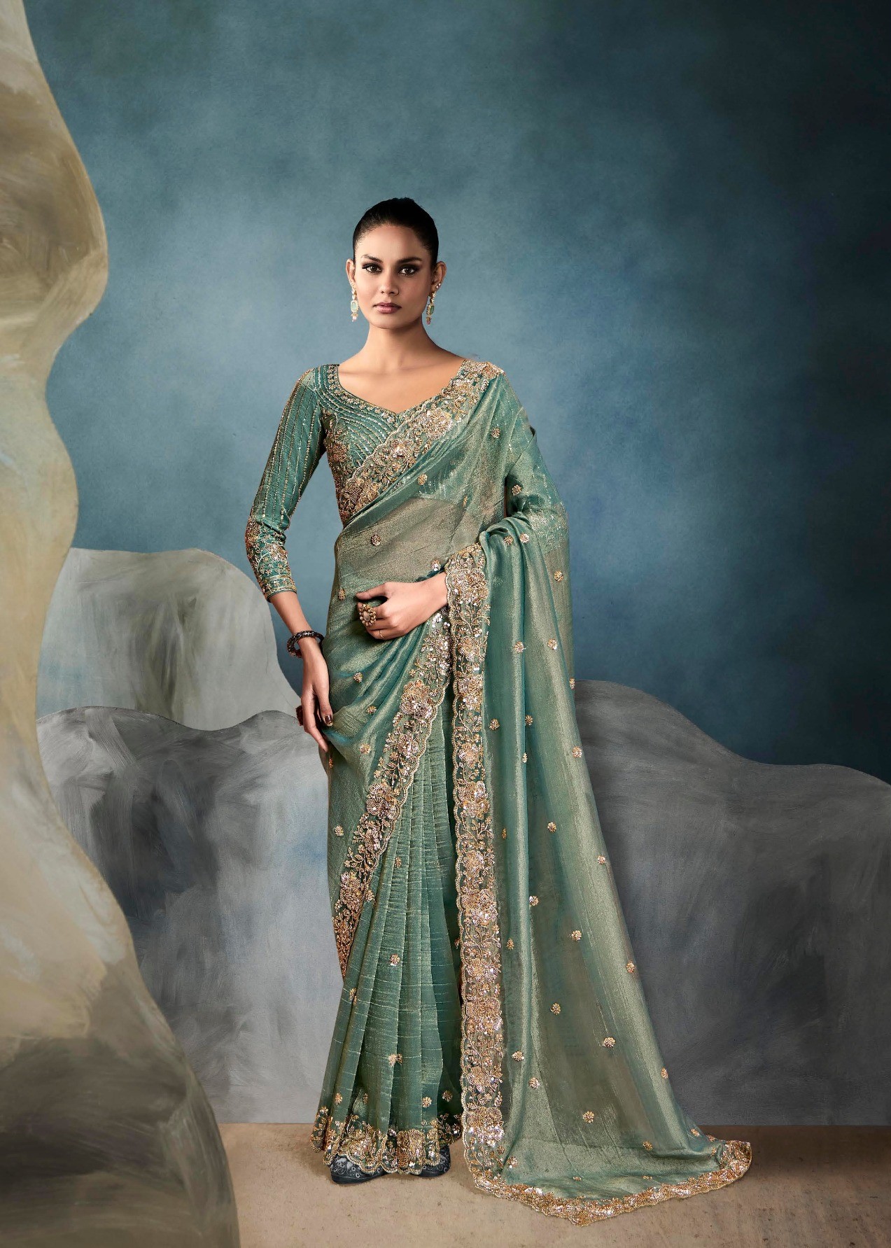 Kimora Iconic Tissue Handwork Designer Wedding Saree 2025