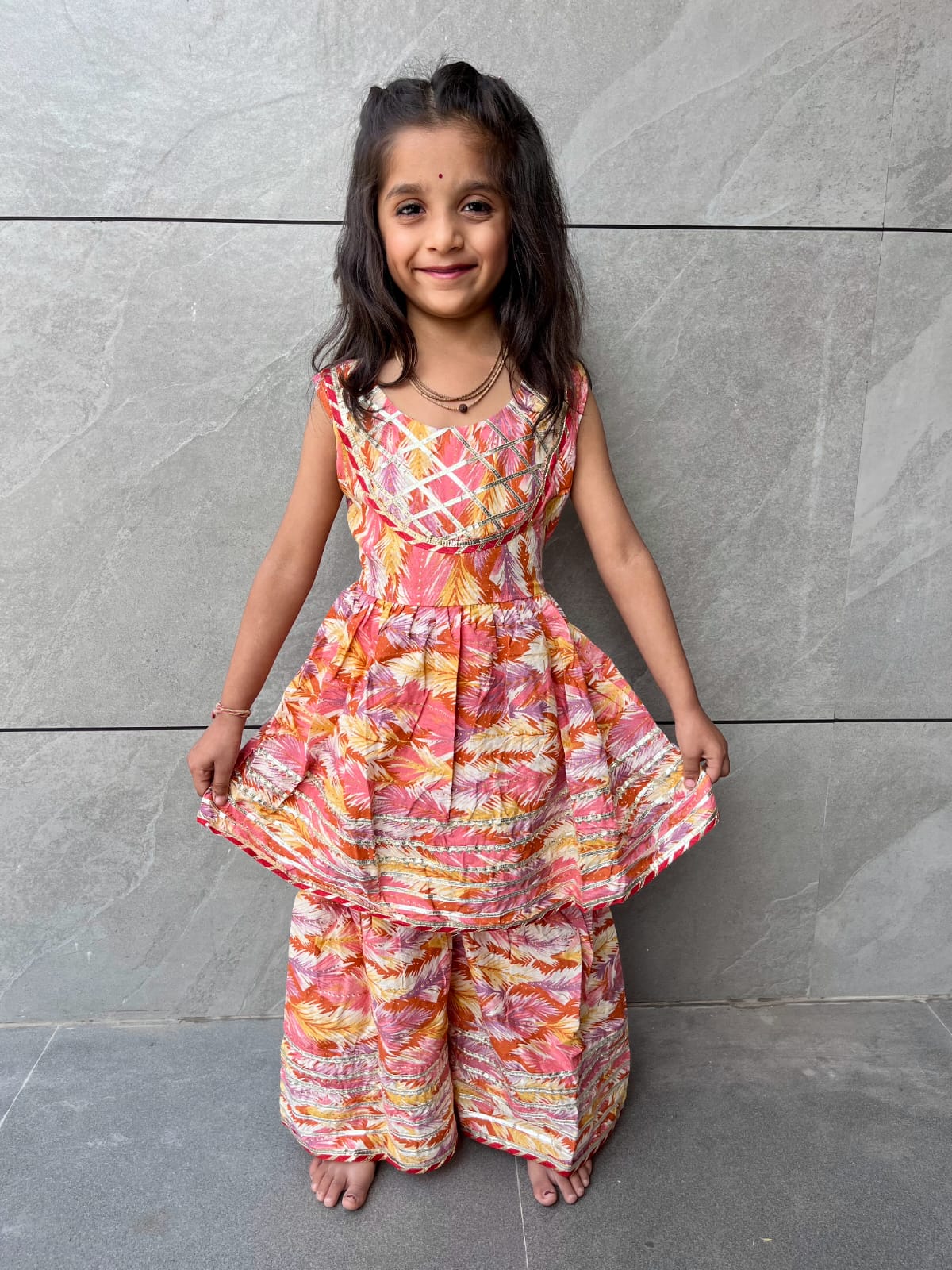 You are currently viewing SS1017 Soft Cotton Sharara Desginer Kids Girls Dress 2025