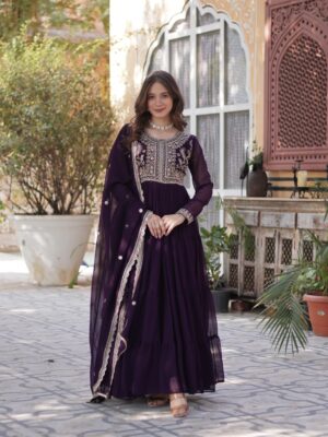 SSF62 9221 Georgette Gown Dupatta 2025