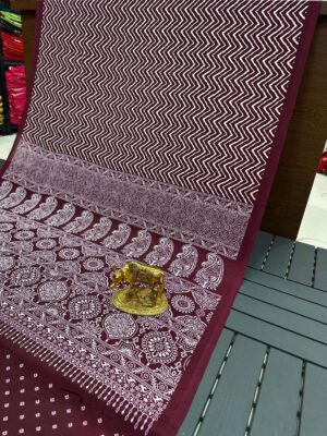SSF1126 Modal Silk Ajarakh Printed Saree 4
