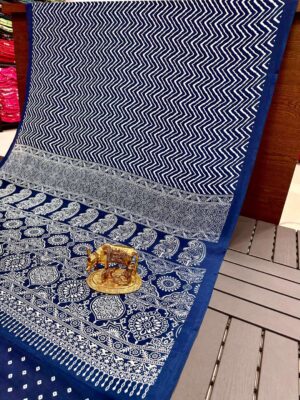 SSF1126 Modal Silk Ajarakh Printed Saree 6