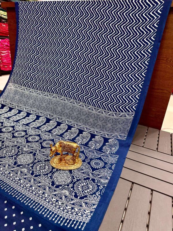 SSF1126 Modal Silk Ajarakh Printed Saree 6