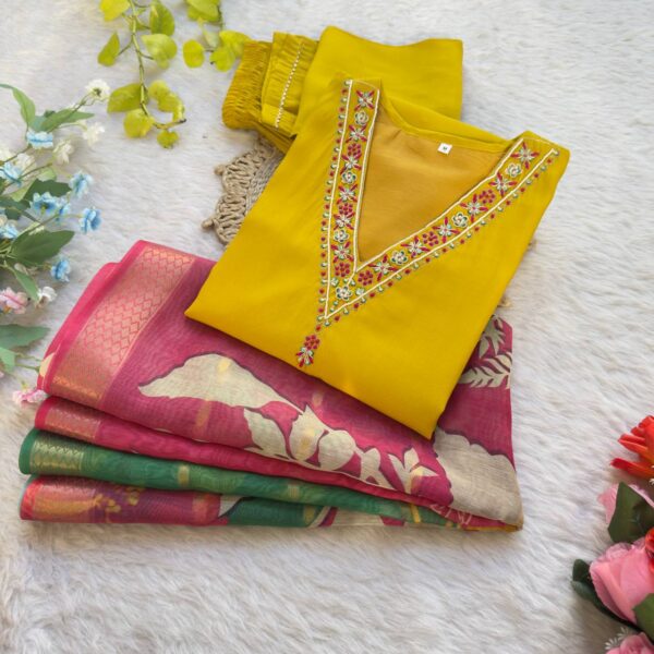 Alia 452 Roman Silk Yellow Salwar Suit Dress Khatli Work New Collection