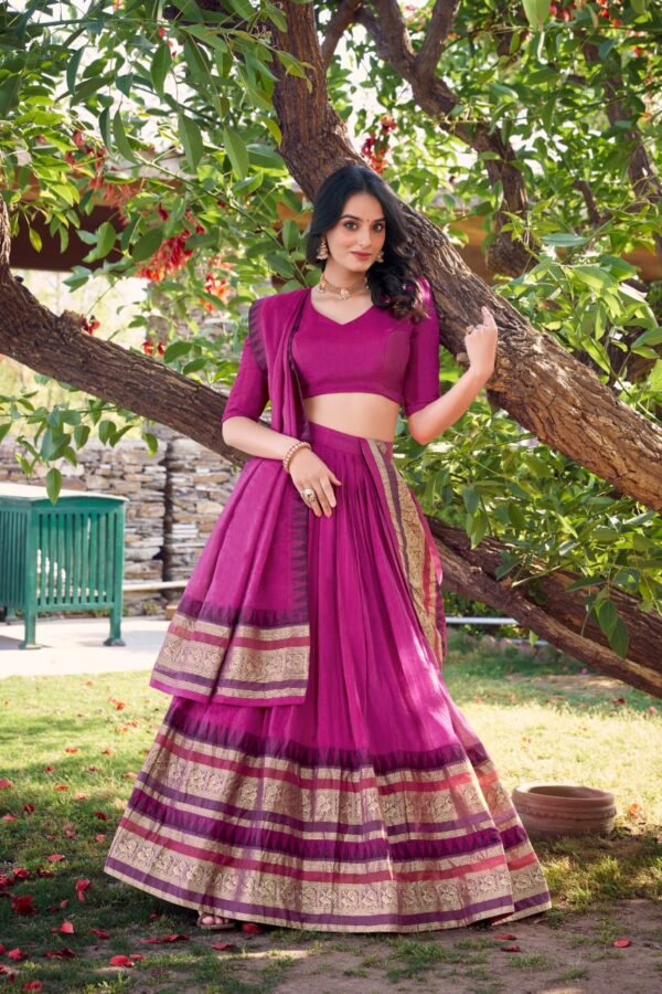 WMN 1902 Nirupa Chanderi Silk Lehenga Choli With Weaving Zari Border
