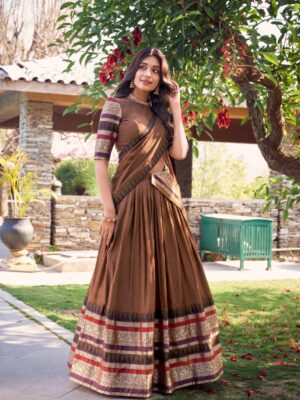 WMN 1902 Nirupa Chanderi Silk Lehenga Choli With Weaving Zari Border