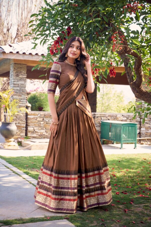 WMN 1902 Nirupa Chanderi Silk Lehenga Choli With Weaving Zari Border