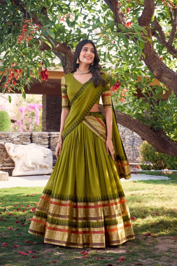 WMN 1902 Nirupa Chanderi Silk Lehenga Choli With Weaving Zari Border