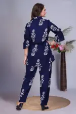 AEA 574 Blue Rayon Printed Co Ord Set