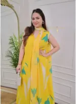 Aradhna 2041 Haldi Rayon Printed Readymade Dress