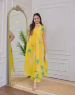 Aradhna 2041 Haldi Rayon Printed Readymade Dress - Image 3