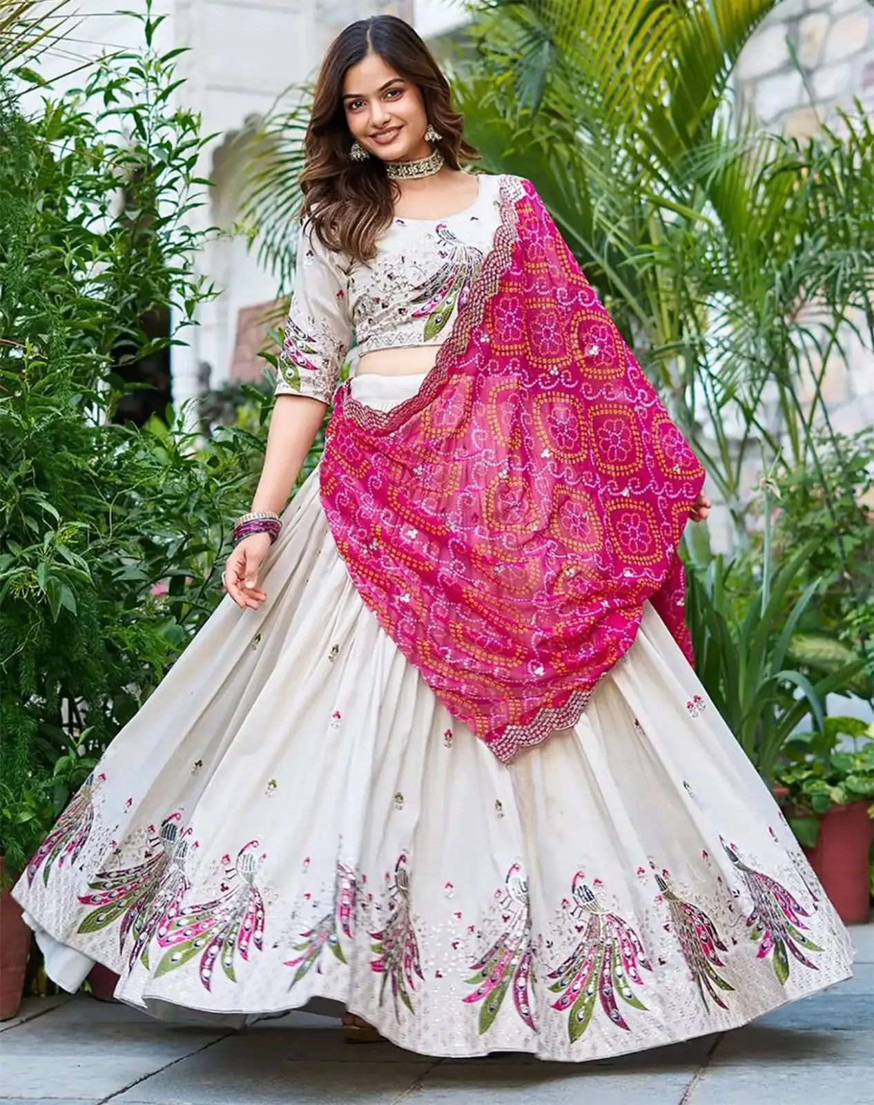 FFD Peacock Chinon Lehenga Choli Collection FFD Peacock Chinon Lehenga Choli Collection - Image 1
