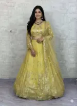 SBD 1796 Yellow Soft Net Lehenga Choli