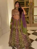 SBD1793 Green Chinon Silk Embroidered Lehenga Choli