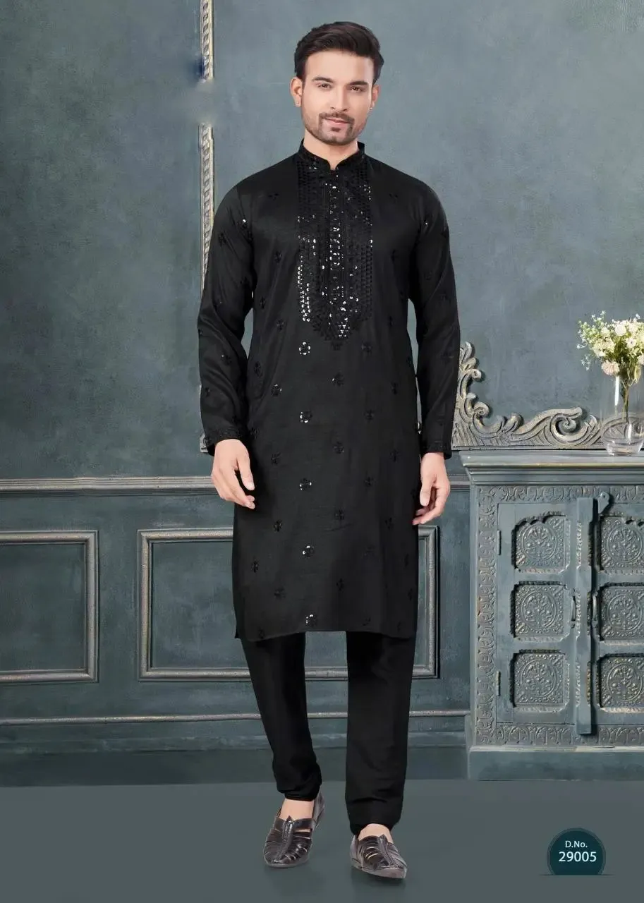 Shyam Vol 46 Black Color Kurta Pajama Shyam Vol 46 Black Color Kurta Pajama - Image 1