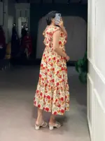 WMN 4506 Maslin Silk Floral Print Frock Kurti - Image 2