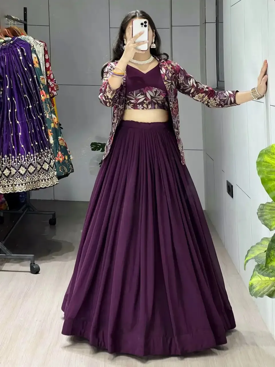 WMT 8210 Heavy Gergette Party Wear Lehenga Choli WMT 8210 Heavy Gergette Party Wear Lehenga Choli - Image 1