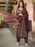 Aradhna 2038 Rayon Printed Kurti Pant With Dupatta Below 1000