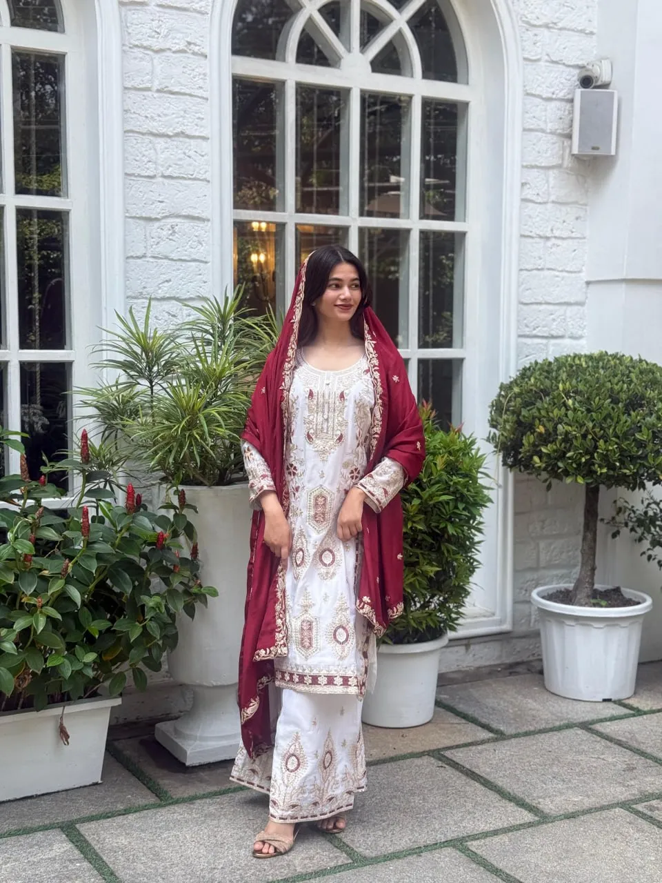 ASD 7040 Chinon Silk Readymade Dress With Embroidery Work ASD 7040 Chinon Silk Readymade Dress With Embroidery Work - Image 1