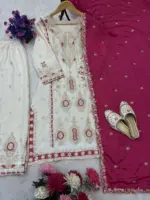 ASD 7040 Chinon Silk Readymade Dress With Embroidery Work - Image 3