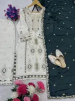 ASD 7040 Chinon Silk Readymade Dress With Embroidery Work - Image 8