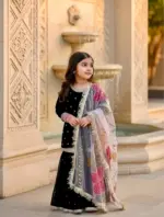 Baby 232 Viscose Velvet Garara Suit With Embroidery Work
