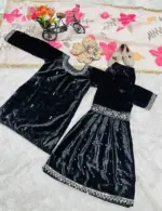 Baby 232 Viscose Velvet Garara Suit With Embroidery Work - Image 4