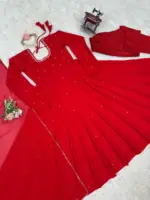 Deepika 5857 Red Foux Gorgette Anarkali Suit Collection - Image 2