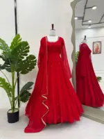 Deepika 5857 Red Foux Gorgette Anarkali Suit Collection - Image 4