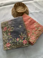 Kiara Dhwani 2 Moss Chiffon Saree With Embroidery Work - Image 3