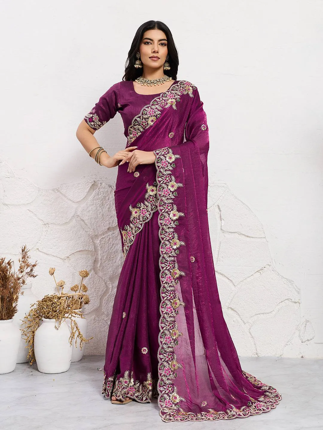 Kiara Disha 1 Soft Space Silk Party Wear Saree Kiara Disha 1 Soft Space Silk Party Wear Saree - Image 1