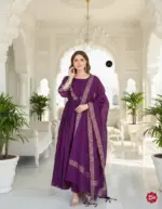 Laxmy 1510 Purple D Chinnon Readymade Dress