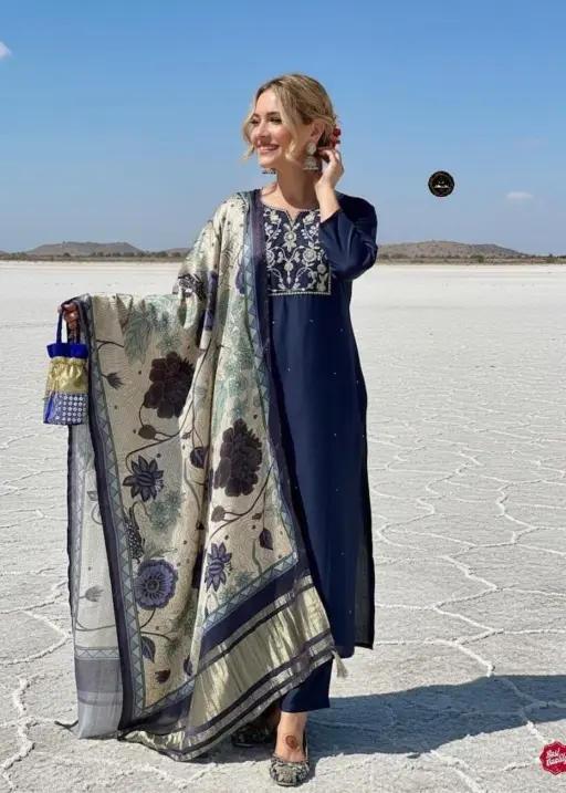 Laxmy Vol 13 Viscose Chanderi Kurti Pent And Dupatta