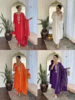 Laxmy Vol 28 Viscose Chanderi Kurti Pent With Dupatta Collection - Image 4