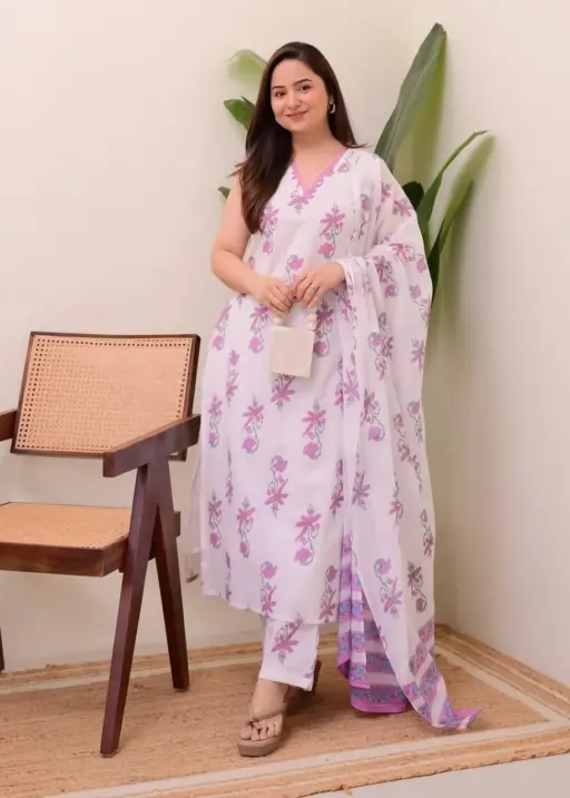 LFK Monika Rayon Kurti Pant Dupatta Set