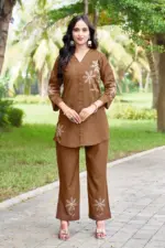 Lila 122 Heavy Rayon Co Ord Set With Embroidery Work