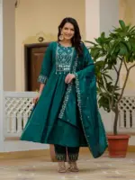 Lila 126 Viscose Roman Silk Anarkali Suit Below 1500 - Image 4
