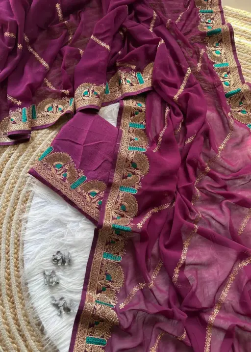 MHV Apasara Pure Georgett Saree Festive Collection