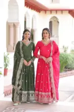 Mohini 9281 Vichitra Silk Embroidery Gown With Dupatta