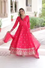 Mohini 9281 Vichitra Silk Embroidery Gown With Dupatta - Image 4