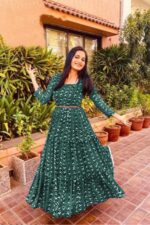 Shiv Vol 76 Green Georgette Printed Gown Collection