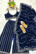 RBC 1123 Velvet Designer Indo Western With Embroidery Work - Image 2