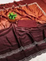 RC1 Vol 78 Fandy Satin Saree With Jarkhan work - Image 2